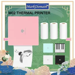 Printers Phomemo M02 Thermal Printer Mini Mobile Photo Printer Adhesive Thermal Paper Printer 53mm Wireless Bluethooth Coffee Printer