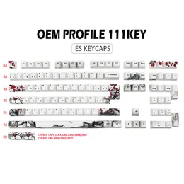 Комбинированные колпачки для клавиш GMKKEY DYESUB Plum Blossom OEM Profile Испания Keycap для механической игровой клавиатуры ES FR FI DE ISO Key cap