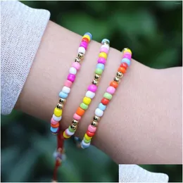 Perlen Strang Vlen Boho Sommer Colorf Perlen Armband Für Frauen Freundschaft Schmuck Handgemachte Einstellbare Seil Pseras Mujer Drop Liefern Dhwht