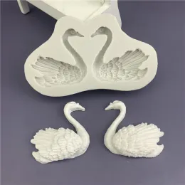 Para Little Swans silikonowa pleśń DIY pieczenie kremówka aromaterapia gips żywica kropla klej silikonowy ciasto czekoladowe