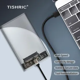 エンクロージャーハードドライブボックスのためのチュリック透明なHDDケース2.5 HDDエンクロージャーSATAからUSB 3.0 Typec 3.1モバイル外部ハードドライブケース