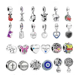 925 Pounds Silver New Fashion Charm Original Round Beads,Black Heart Cross Fixed Deduction Hanging String, Compatible Pandora Bracelet, Beads