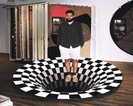 3D Vortex Illusion Rug Swirl Print Optical Room Decoration Illusion Areas Rug Carpet Floor Pad Nonslip Doormat Mats For Home7605708