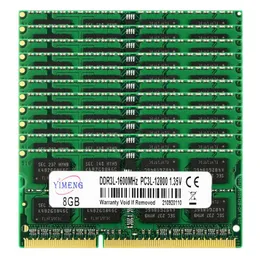 RAMS 10PCS DDR3 DDR4 4GB 8GB 16GBラップトップRAM PC3 8500 10600 12800 1066 1333 1600 MHZ DDR3L 204PIN 1.35V SODIMM MEMORIA DDR3ノートブック