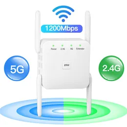 Routers 5G WiFi Repeater Wireless Booster 1200Mbps Router Amplifier 300Mbps WiFi Long Range Extender 2.4G Network Access Point Easy Set