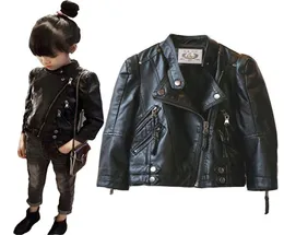 Kleinkind-Mädchen-Lederjacke, modischer Reißverschluss-Jackenmantel für 112-jährige Mädchen, warmes Winterfell in der Jacke, Kleidung282n7140301