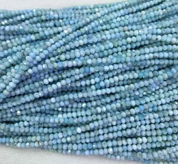 Natural Genuine Dominican Blue Larimar Hand Cut Loose Gemstone sfaccettato Small Rondelle Beads 2x3mm 16quot 053532951917