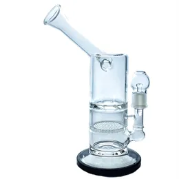 Tjock Glass Smoke Gun Bong Side Neck Honeycomb Turbine Perc Drill (GB-252)