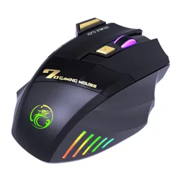 Möss IMICE GWX7 7 Knappar 2.4 GHz uppladdningsbar RGB Wireless Mouse för datorspelare PC Laptop Desktop Ergonomic Gaming Office möss