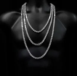 New Hip Hop Tennis Chain Necklace For Men Jewelry Gold Silver Iced Out Chains Tennis Necklaces7033507