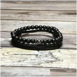 Bärda sträng handgjorda flätade paracordarmband set justerbara män utomhus överlevnad Braclet 6mm natursten braslet hombre joyas dhcqq