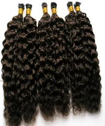 Factory Whole Kinky Curly Hair Italian cheratin Fusion Stick I TIP Pre Bonded Human Hair Extensions 100g Afro Kinky Curly Hair 1725976