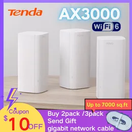 Routers Mesh Router WiFi 6 Ax3000 Tenda MX12 WiFi6 Mesh System Router Tenda Dual Band 2.4G 5GHz Full Gigabit Mesh WiFi Range Extender