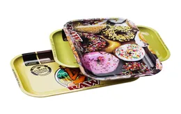 129 Types Rooking Rolling Tray Metal Tinplate Sigarettenkruid Raw Roll Papers Pijpen Big Size 29cm19cm Handroller7741630