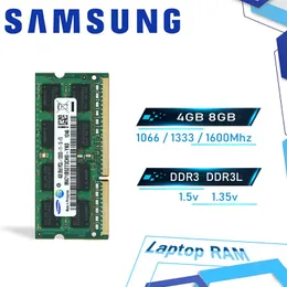 Rams Samsung Laptop RAM 10pcs 2GB 4GB 8GB PC3L DDR3 DDR3L 1066 1333 1600MHz 8500S 10600S 12800S MEMORTY SODIMM