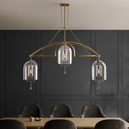 Wall Lamp All-Copper Luxury Chandelier Creative Glass Living Room Restaurant Bar Post-Modern Minimalist Model Decoration.