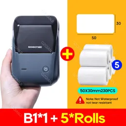 Printers NIIMBOT B1 Cheaper Than B21 Label Sticker Printer Maker with Adhesive Thermal Barcode Label Paper Roll for Clothing Hangtag Food