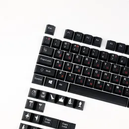 Combos 120 Keys Dark Mechanical Keyboard Keycaps Russian Root PBT Material Cherry Profile for Game Mechanical Keyboard Cherry Gateron