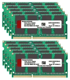 케이스 10 조각 세트 DDR3 DDR3L RAM 4GB 8GB 1600MHZ 1333MHZ 노트북 노트북 PC3 12800S 10600S 메모리 도매