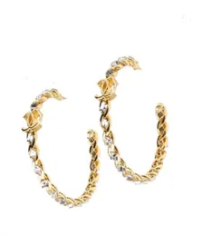 Moda Donna Orecchini placcati oro 18 carati Ear Stud Designer di marca di lusso Lettere Cristallo Geometrico Esagera Classic Women Wedding5000892