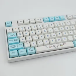 Аксессуары KBDiy, 129 ключей/набор, большая уха, собака, профиль XDA, PBT колпачок для ключей, милый белый DYESUB, сделай сам, игровая механическая клавиатура на заказ, крышка переключателя MX