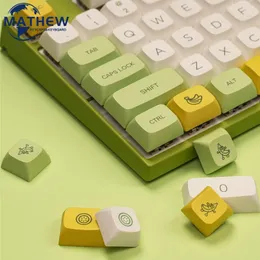 Combos PBT Fruit Banana Keycap Set 124pcs XDA Profile Keycaps Mechanical Keyboard DIY Sublimation 61/68/84/87/98/104 Keys