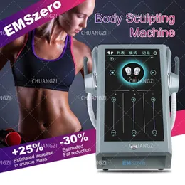 Newest high-Intensity electromagnetic muscle trainer tesla muscle building two handles handles ems sculpting portable machine.