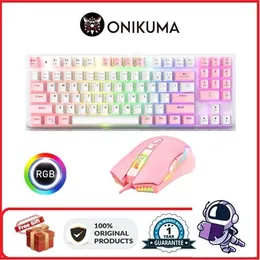 Combos Onikuma G26/CW905メカニカルキーボード89KEY RGB Symphony Mechanical KeyboardおよびMouse Set Blue Switch