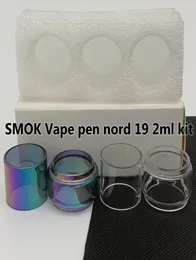 Smok Vape Pen Nord 19 2mlキットキットバッグNormal Bulb Tube 4ml Clear Rainbow交換用ガラスチューブバブルファットボーイ3PCSBOX小売パッケージ7137332