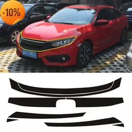 New 8PCS Carbon Fiber Vinyl Front Grille Grill Decal Skin Engine Cover Sticker Car Wrap Trim for Honda Civic 10th 2016 2017 2018