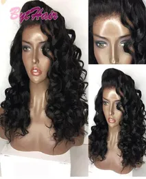 Bythair Pas Cher Cheveux Naturels Full Lace Wig Brésilien Indien Deep Curl Remy Vierge Cheveux Humains Lace Front Perruques pour Femmes Noires2688021