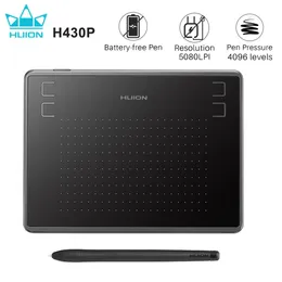 Tabletter huion h430p grafik ritning digitala surfplattor signatur penna tablett osu spel penna tablett med batteryfree stylus penna bärbar