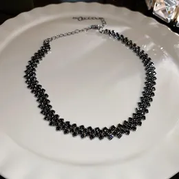 Colares pendentes uilz ins preto chinete de cadeia de strass para mulheres embutidas cistos 2023 tendy vendendo joias de moda y2k