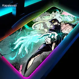 Spoczywa Bizarre Adventure Kujo Kujo Jotaro RGB MOUSE PAD DUŻE Gamer Mousepad Anime Myse Mat Maty Maty Maty Burku Luminous Keyboard Pads