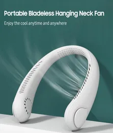 Hängande nackfläkt halsband lata nackhalsar kylande bladlös USB mini fans sport 3 hastighet 360 grader roterande7629374