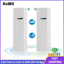 Router Kuwfi Gigabit Wireless Outdoor Router 5.8g Wave2 WiFi Repeater WiFi Bridge Point zu Punkt 35 km Extender 14dbi -Antenne 48 V Poe