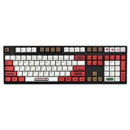 Tillbehör HOTSALE PBT Red White Game Console /NES Tema Single Sided Thermal SubliMation KeyCap 108 Keys For Mechanical Keyboard