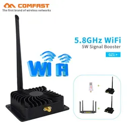 Yönlendiriciler 5.8GHz WiFi Sinyal Booster 5W WiFi WLAN Güç Amplifikatör Aralığı WiFi Yönlendirici ve WiFi Adaptörü için anten ile güçlendirici genişletir