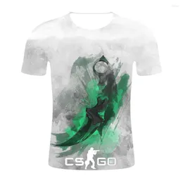 Men's T -skjortor coola CS Go Gamers Men Shirt Summer CSGO Mysig - -tröja 3D -tryck högkvalitativ topp Tees Brand Clothing Hip Hop Street