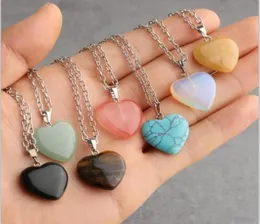 Heart Hexagonal prism Turquoise Opal Natural Quartz Crystal Healing Chakra Stone Pendant Necklace Jewelry for Women Gift Accessori5734076