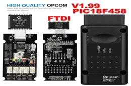 Opel Opcom V199 z PIC18F458 FTDI OPCOM OBD2 Auto OBD Diagnostic Skaner Narzędzie OP CAN Zestaw interfejsu magistrali oprogramowanie USB aktualizacja 6793495