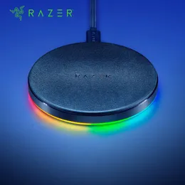 Combos Razer Charging Pad 10W Fast Wireless Charger Powered by Chroma RGB SoftTouch Rubber Top