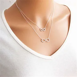 قلادة قلادة جديدة Gros Collier Femme Multi Layer Necklace Chain Bisuteria Mujer Double Infinity Netlaces Pendants Mashing Neck Jewelry AA230526
