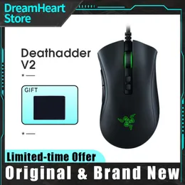 Mice Razer DeathAdder V2 Wired Gaming Mouse 20000DPI ESports RGB Light Cable Computer Mouse Gamer CF Macro Game Mice for Pc Laptop