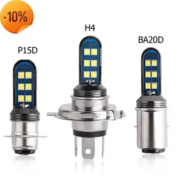 New P15D Led Motorcycle HeadLight Bulbs 12V 1600LM 6000K 12 SMD 3030Chips H4 Led Hi Lo H6 BA20D Led HeadLight Lamp White Universal