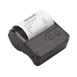 Skrivare Portable BT 80mm termisk kvitto Skrivare Personlig Mini Bill POS Mobilskrivare med laddningsbart batteristöd