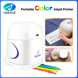 Impressoras Pekoko Mini Color Jet Impressora de jato de tinta Primeira suporte de mão Suporte de 1200dpi Conexão sem fio para padrão de código de texto personalizado