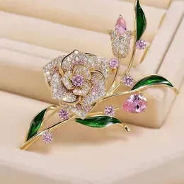 Broche de rosa de luxo de luxo de luxo Acessórios para pinos de broche de temperamento versátil