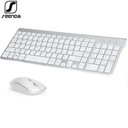 Combos Seenda Bezprzewodowa klawiatura i myszy kombinacja 2.4G Ultrathin Bezprzewodowa klawiatura dla systemu Windows komputerowy zestaw klawiatury Bluetooth dla iPada