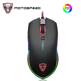 Mice Motospeed V40 Gamer Mouse 4000DPI 6 Buttons USB Wired Optical LED Breathe Backlit Programmable Gaming Mice For Mini PC Laptop
